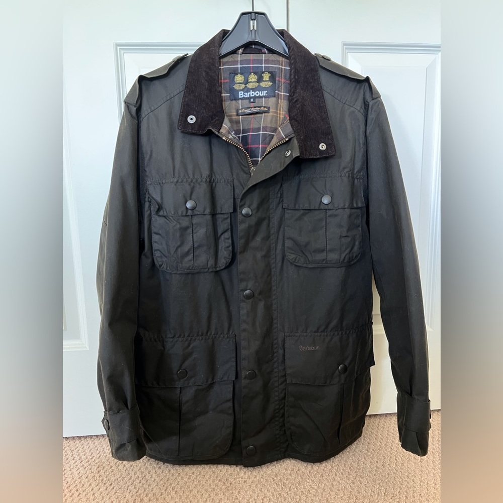 Barbour Trooper Olive Waxed Jacket Size M - Like New